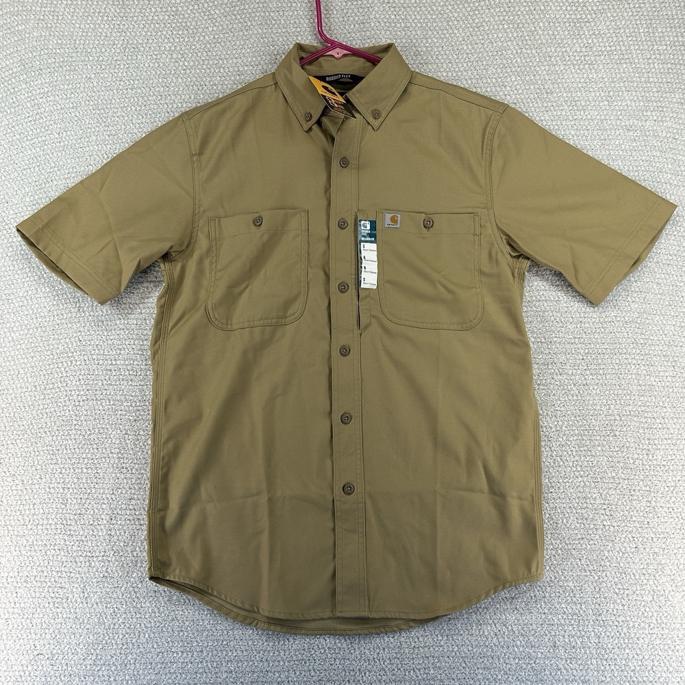 Carhartt Shirt Mens Small‎ Brown Rugged Professional Series Relaxed Fit Canvas
